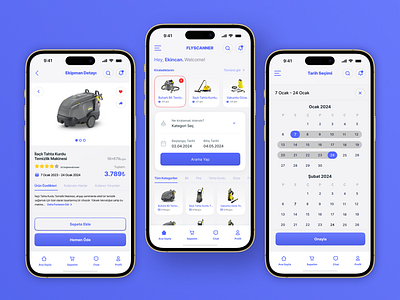 Cleaner App Screen app calendar design homepage payment product ui ux