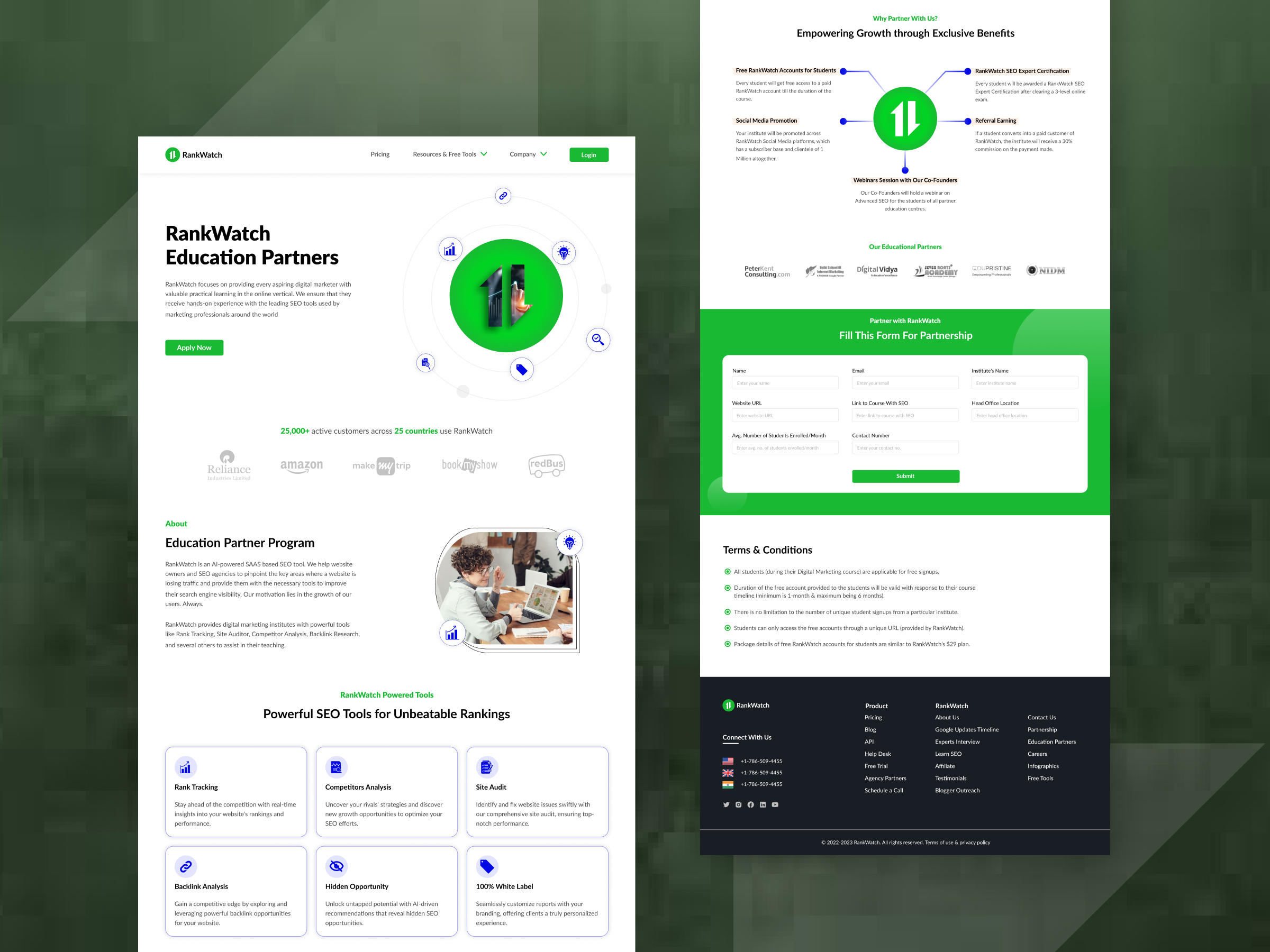 RankWatch Education Partners - Landing Page by Rajat Jain on Dribbble