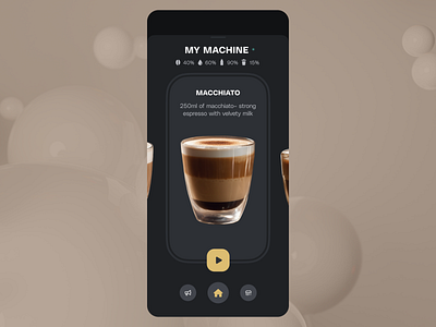 Smart coffee machine - one more cup animation app coffe dark theme design smart ui ux