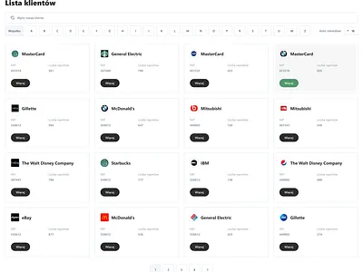 Online reports - client list graphic design typography ui ux