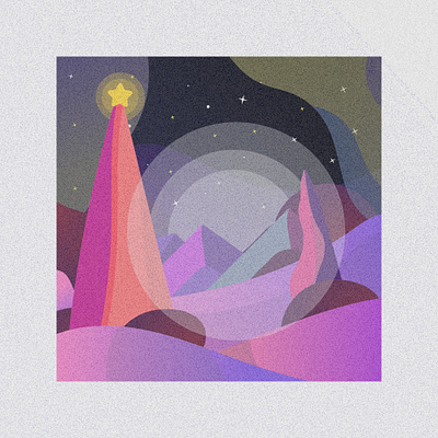 Psychedelic Winter abstract abstraction adobe illustration illustration moon night purple snow vector winter