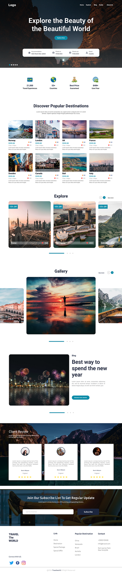 Travel Site UI Design best ui design design graphic design redesign tour traveling ui uiux ux