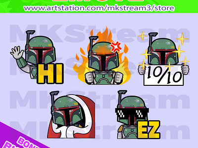 Twitch emotes star wars boba fett hi, comfy, perfect, rage & ez animated emotes anime boba fett boba fett emotes comfy cute design emote emotes ez hi illustration perfect rage emotes star wars star wars emtes starwars sub badge twitch emotes waving