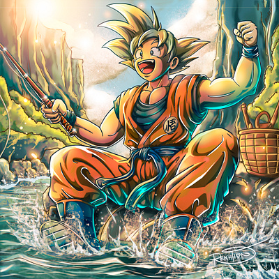 Goku Ultra Instinct Fishing by Rekhtion ⚡️ 014 anime dbs dbz dragonball dragonballsuper dragonballz drawings fanart goku illustration kakarot kakaroto memories nostalgia saiyan songoku ssaiyan ssj supersaiyan ultrainstinct