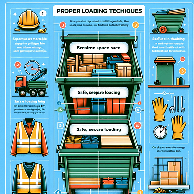 Skip Bin Loading Techniques Infographics graphic design infographic