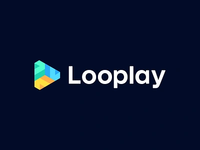 Loop play - isometric modern logo - L logo branding geometric isometric logo l l logo lettermark logo logo design logo designer loop looplay media media logo modern modern logo play play logo software logo startup logo tech logo