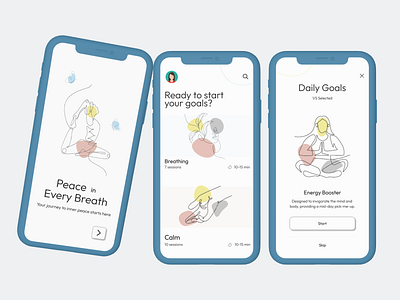 Meditation App app design minimal ui ux