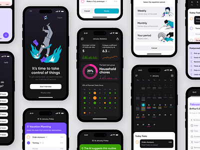 Taily App Design ai app management mental health mobile task tracker ui ux