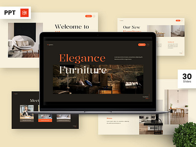 Elegance - Furniture Powerpoint Templates architecture infographic portfolio powerpoint presentation real template