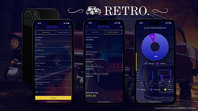 Credit Calculator - Retro Cars apple calculator cars credit credit calculator dailyui dark theme inputfield iphone mobile retro retro cars ui ui design