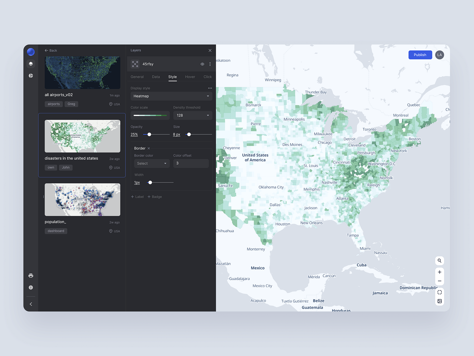 Data Visualization Map App by Nik Ere for Lanp on Dribbble