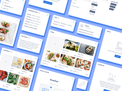 Restaurant management app blue delivery elements graphic design restaurant ui ui kit ux white