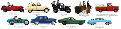 A-Z Vintage Cars Part 1 art automobiles car cars cartoon character characters editorial ferrari ford history illustration illustrator photoshop porsche retro transport vintage
