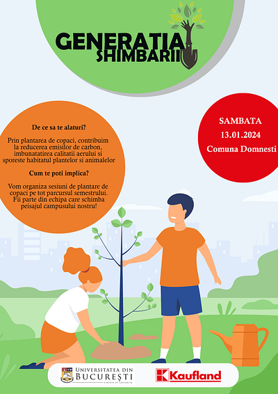 Sustainability flyer illustration planting poster students sustainability