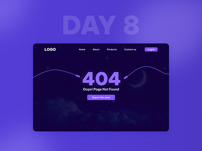 404 Page UI daily ui dailyui ui ux