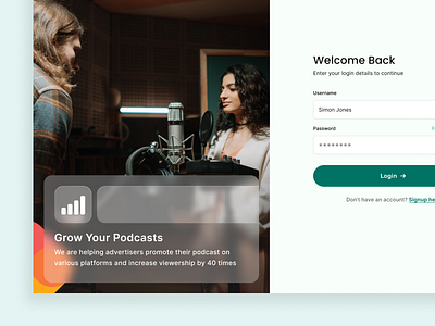 Podcast webapp - SaaS - Ad marketplace ad ads saas app figma hire marketing marketplace podcast saas web webapp