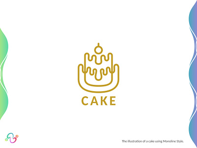 Cake Logo bakery brand design brand designer cake food gold golden line lines logo design logo designer logo for sale logo idea logo inspiration logomark logotype luxurious luxury monoline zzoe iggi