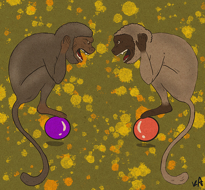 monkeys are listening illustration monkey