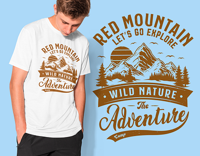 OUTDOOR T-SHIRT DESIGN apparel branding camper campingtshirt clothing fashion graphic design hiking hikingtshirt illustration landscape mountain mountaintshirt outdoor outdoortshirt sunset vector vintage vintagestyle wildlife