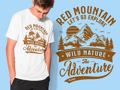 OUTDOOR T-SHIRT DESIGN apparel branding camper campingtshirt clothing fashion graphic design hiking hikingtshirt illustration landscape mountain mountaintshirt outdoor outdoortshirt sunset vector vintage vintagestyle wildlife