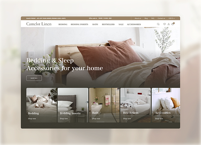 Online bedding store Camelot Linen online store ui ux uxuidesign webdesign