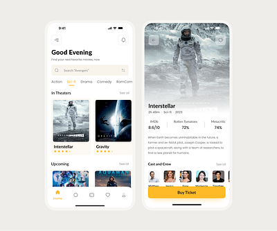 Movie booking app - App Design app app design booking app clean design minimal modern movie booking app theatre ticket booking app tickets ui