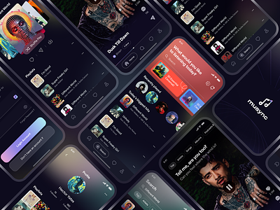 Musync - Music Streaming App Design app app design app screens app ui branding codiant design graphic design illustration logo mobile app mobile music apps music app trending music apps typography ui ux vector