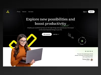 Productivity Platform Landing Page best shot colors design explore landing page management opportunities productive task management task productivity ui ux web website