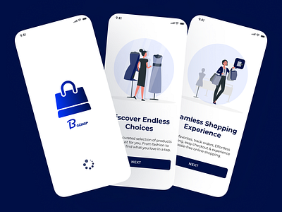 Ecommerce app Splash and On-boarding Screens e commerce on boarding splasg uiux welldux