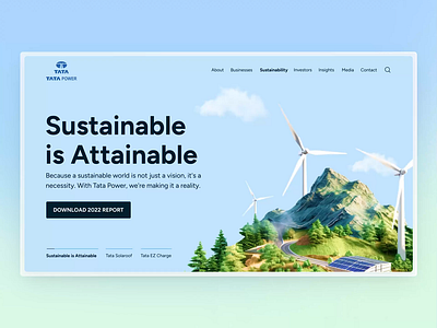 Tata Power Concept Web UI animation eco homepage ui graphic design homepage ui interaction design interactive homepage motion graphics solarpower ui sustainibility ui ui user interface ux web ui