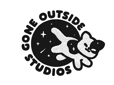 Gone Outside Studios branding cartoon cat cute design doodle fun galaxy graphic design illustration japanese jump kawaii logo logotype space stars studio ui