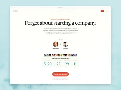 Small Bets redesign figma icon marketing sketch ui