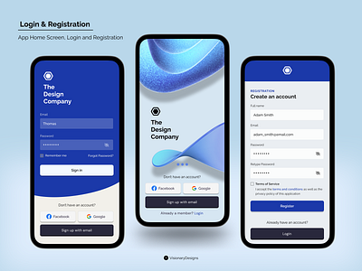 Simple Login & Registration Mobile Screen app branding design figma graphic design illustration login mobile typography ui vector