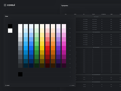 CoreUI ・Color + Typography codesign color coreicon coreui dark figmakit light primitives styles typography uidesign uikit ukraine utility variables