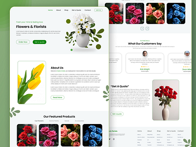 Flower Website Landing Page Design figma figma design graphic design landing page design ui ui design uiux user experience ux design website design