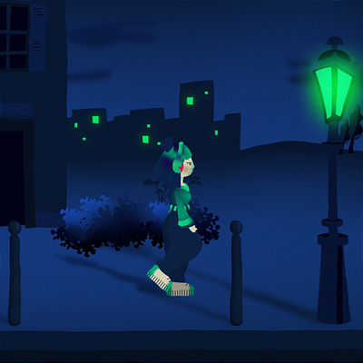 Night walk aftereffects animation2d motiondesign