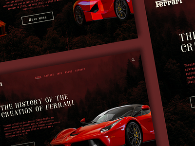 Design Concept - Ferrari History design ferrari graphic design history homepage red ui ux