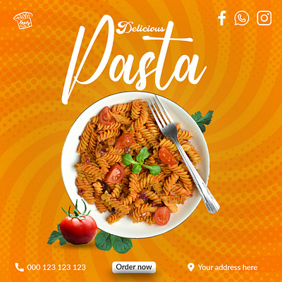 Delicious Pasta. branding facebook marketing graphic design poster social media