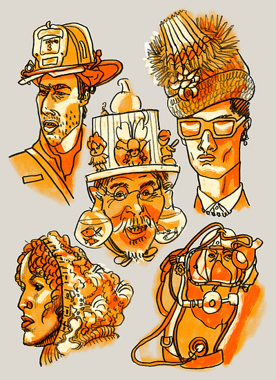 Hats (Part 2) adobe photoshop digital illustration mixed media procreate sketch uglyart