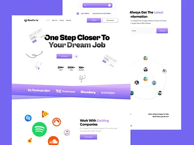 Job Finder Landing Page 3d animation branding graphic design logo motion graphics ui vector web