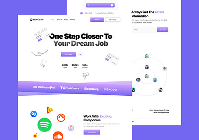 Job Finder Landing Page 3d animation branding graphic design logo motion graphics ui vector web