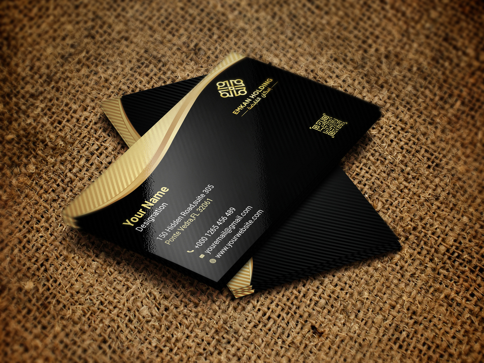 Emkan Holding business card. by Badhon Biswas Joy on Dribbble