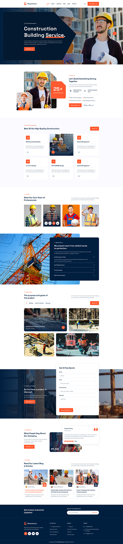 Construction Website animation construction construction website design graphic design hero page logo motion graphics ui website