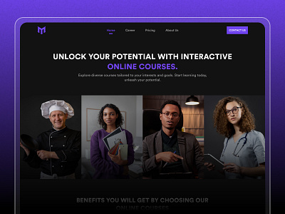 Mentor Class e learning platform hero section landing page online learning ui ui design webdesign