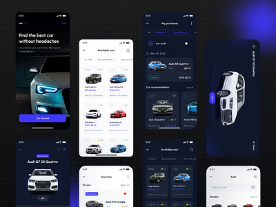 Car App - User Interface app design car app car app user interface car app design car shop app carline mobile app ui kit mobile app ui design uiux design ux design