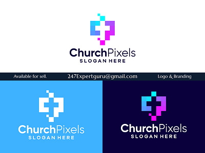 Jesus christ cross logo design with digital pixel graphic 3d animation branding graphic design jesus logo design logo motion graphics