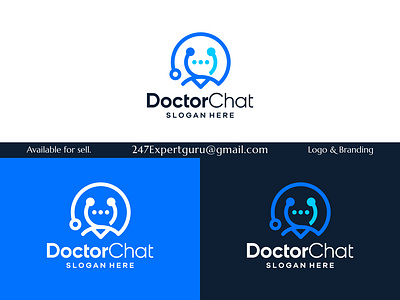 Stethoscope logo design template with chat bubble design 3d animation branding graphic design logo motion graphics vector logo design