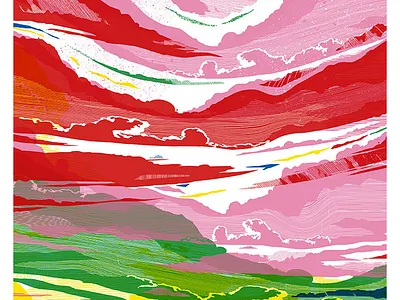 Brilliant Sky brilliant hand made illustration landscape print printmaking screenprint sky