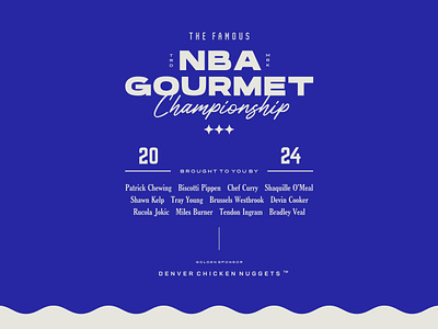 NBA Gourmet Championship basketball blue brand branding cuisine font food foodie gourmet logo nba nuggets pairing sports star typography wordmark