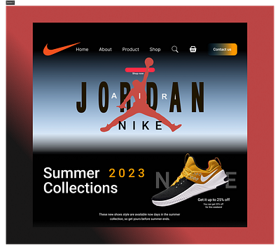 Nike Shoes store design graphic design ui ux websi